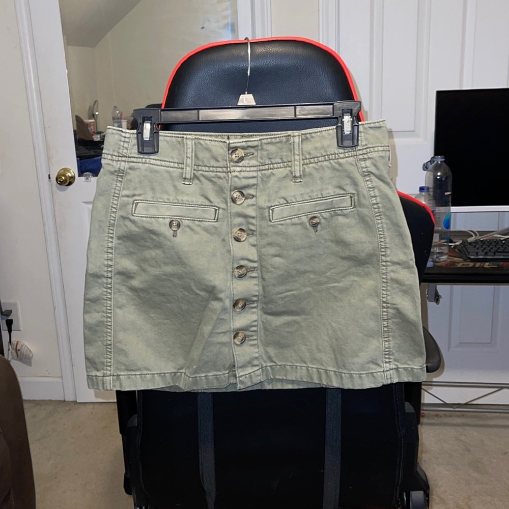 American Eagle Jean Skirt, army green, size 4